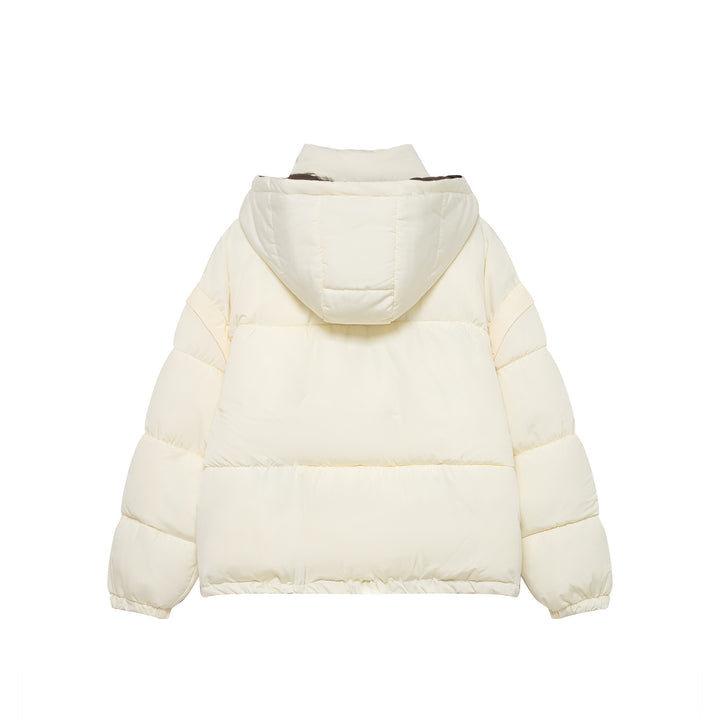 Damen Kurze Oversize-Steppjacke mit hohem Kragen und abnehmbarer Kapuze Echo Archiv