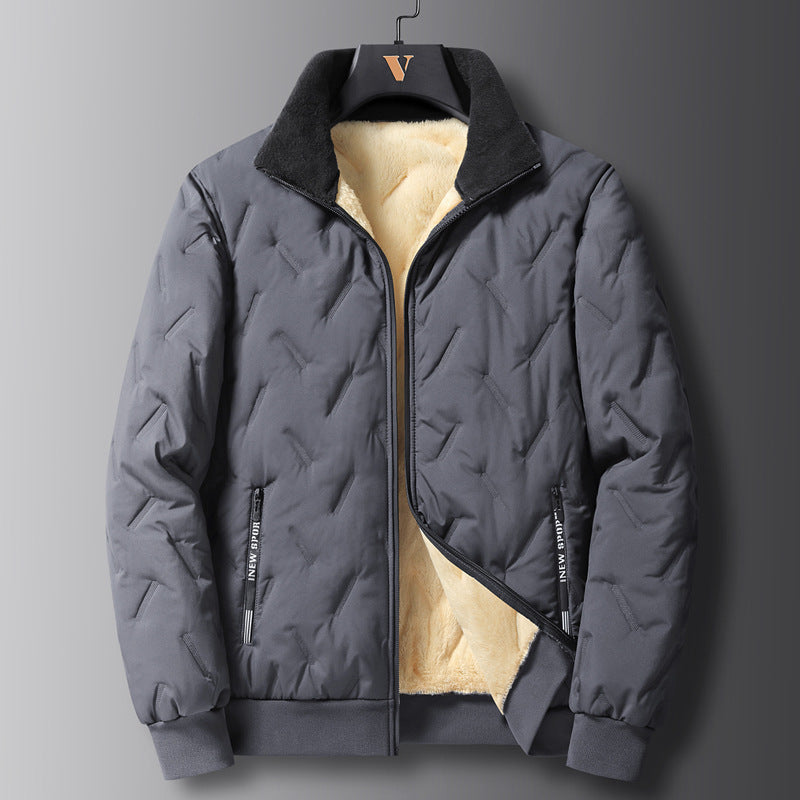 Herren gesteppte Winterjacke mit warmem Fleece-Futter Echoarchiv