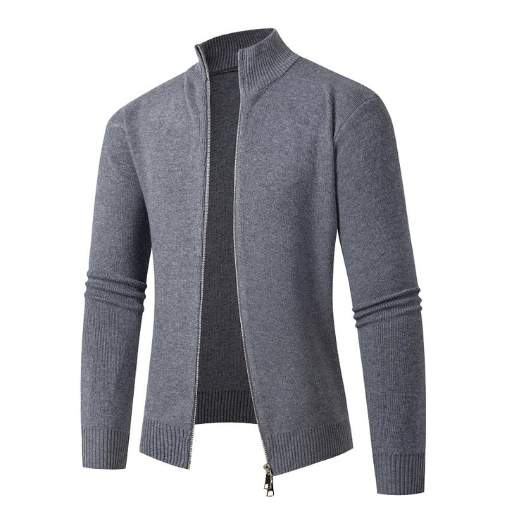 Herren modische Strickjacke mit hohem Kragen und Reißverschluss Echoarchiv
