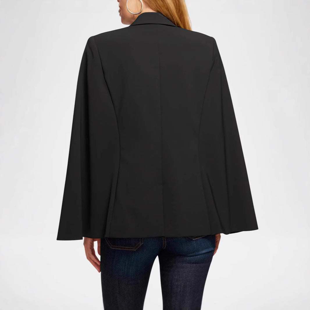 Damen Cape-Blazer mit Schlitzärmeln und tailliertem Ein-Knopf-Verschluss Echoarchiv