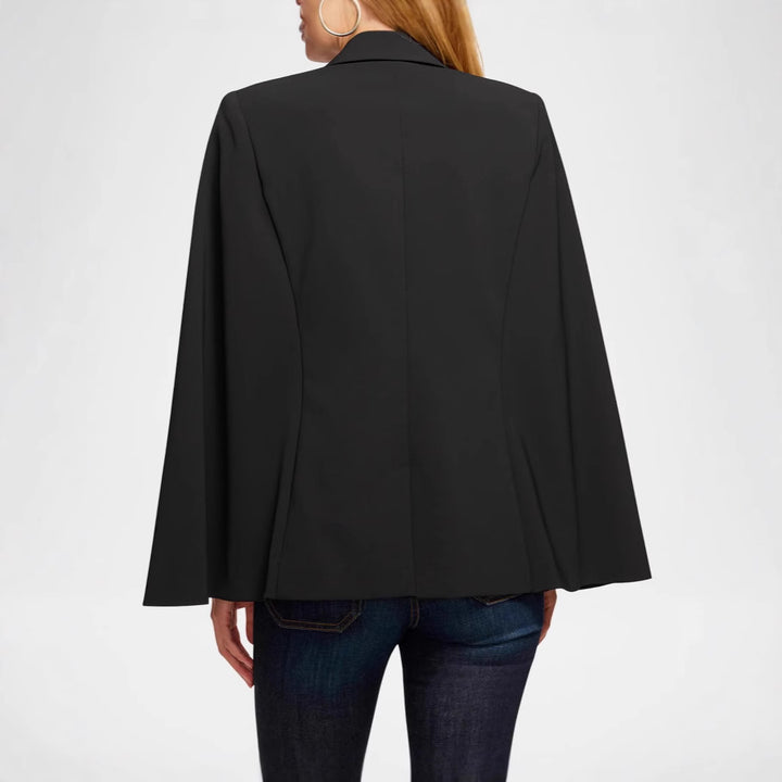 Damen Cape-Blazer mit Schlitzärmeln und tailliertem Ein-Knopf-Verschluss Echoarchiv