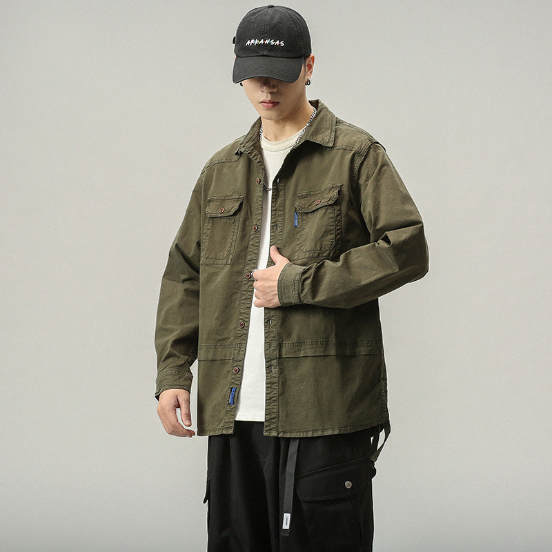 Herren lässige Utility-Jacke mit praktischen Taschen Echoarchiv