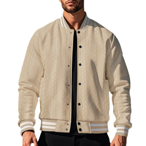 Herren moderner Strick-Bomberjacke mit gestepptem Design und seitlichen Eingrifftaschen Echoarchiv