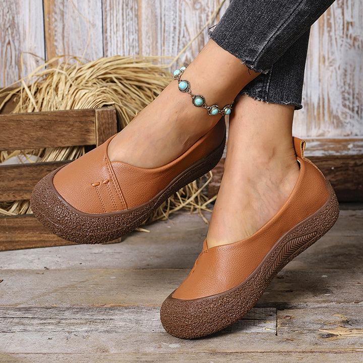 Damen nan komfortable Slip-On Plateau-Ballerina mit strukturierter Gummilaufsohle und weichem PU-Obermaterial Echo Archiv