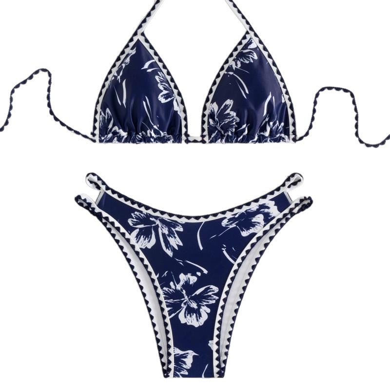 Damen Triangel-Bikini mit floralem Design und verstellbaren Trägern Echo Archiv