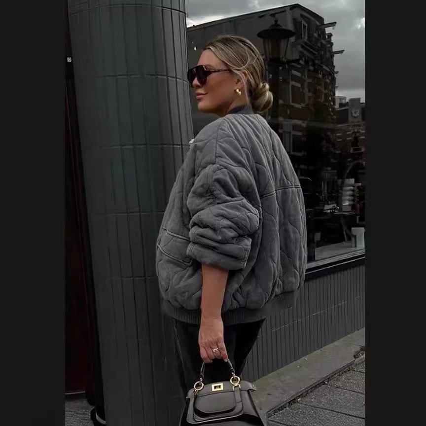 Damen Oversized gesteppte Bomberjacke Echoarchiv