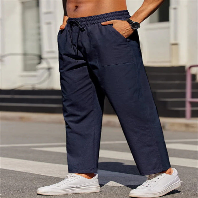 Herren Freizeithose aus leichtem, atmungsaktivem Material mit elastischem Bund und praktischen Taschen Echoarchiv