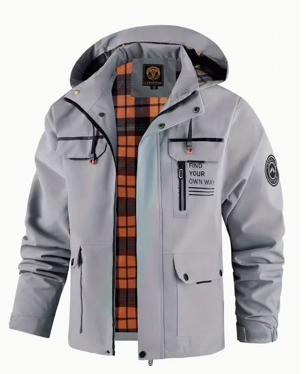 Herren nan urbaner Softshell-Parka mit Kapuze, verdecktem Zweiwege-Reißverschluss und Ärmeltasche Echo Archiv