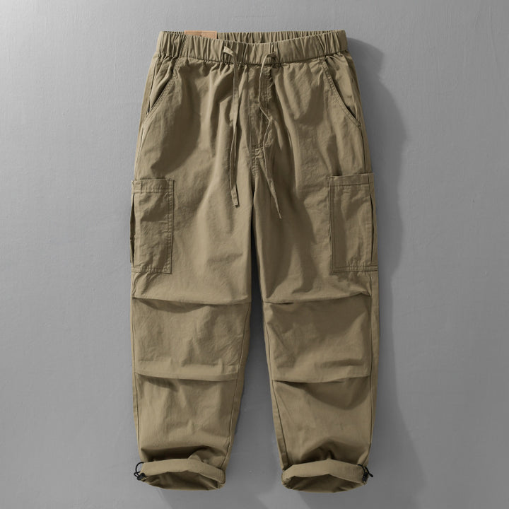 Herren Cargohose mit elastischem Bund, Kordelzug und aufgesetzten Beintaschen Echoarchiv