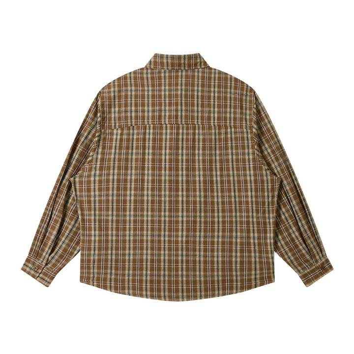 Herren Lockeres Karo-Workshirt aus Baumwollmischung mit aufgesetzter Brusttasche Echoarchiv