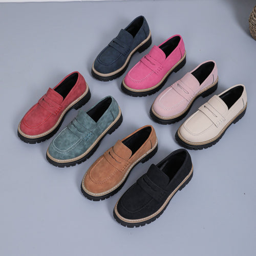 Damen Chunky Loafer mit grober Profilsohle und Faux‑Suede Obermaterial Echo Archiv