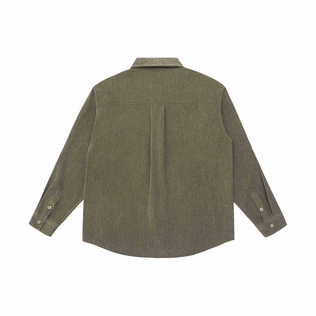 Herren Overshirt-Jacke aus strukturiertem Wollmix mit Brusttasche Echoarchiv