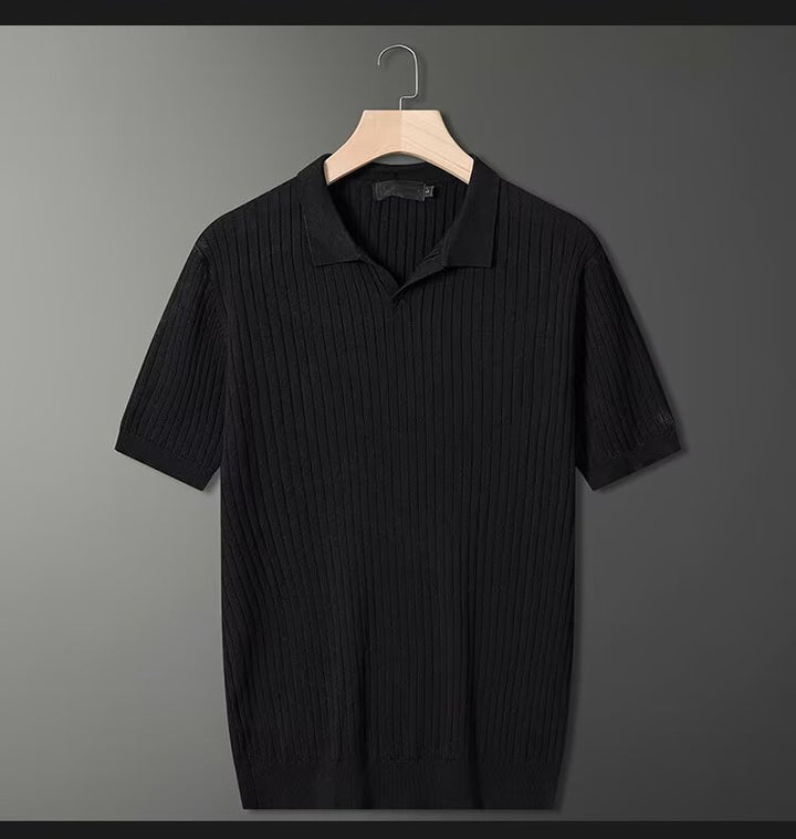 Herren Kurzarm Strick-Polo-Shirt Echo Archive