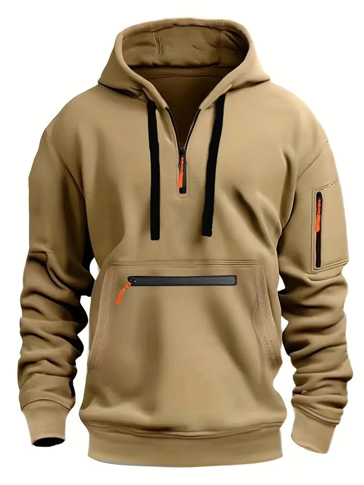 Herren Sportlicher Kapuzenpullover mit praktischen Reißverschlusstaschen Echoarchiv