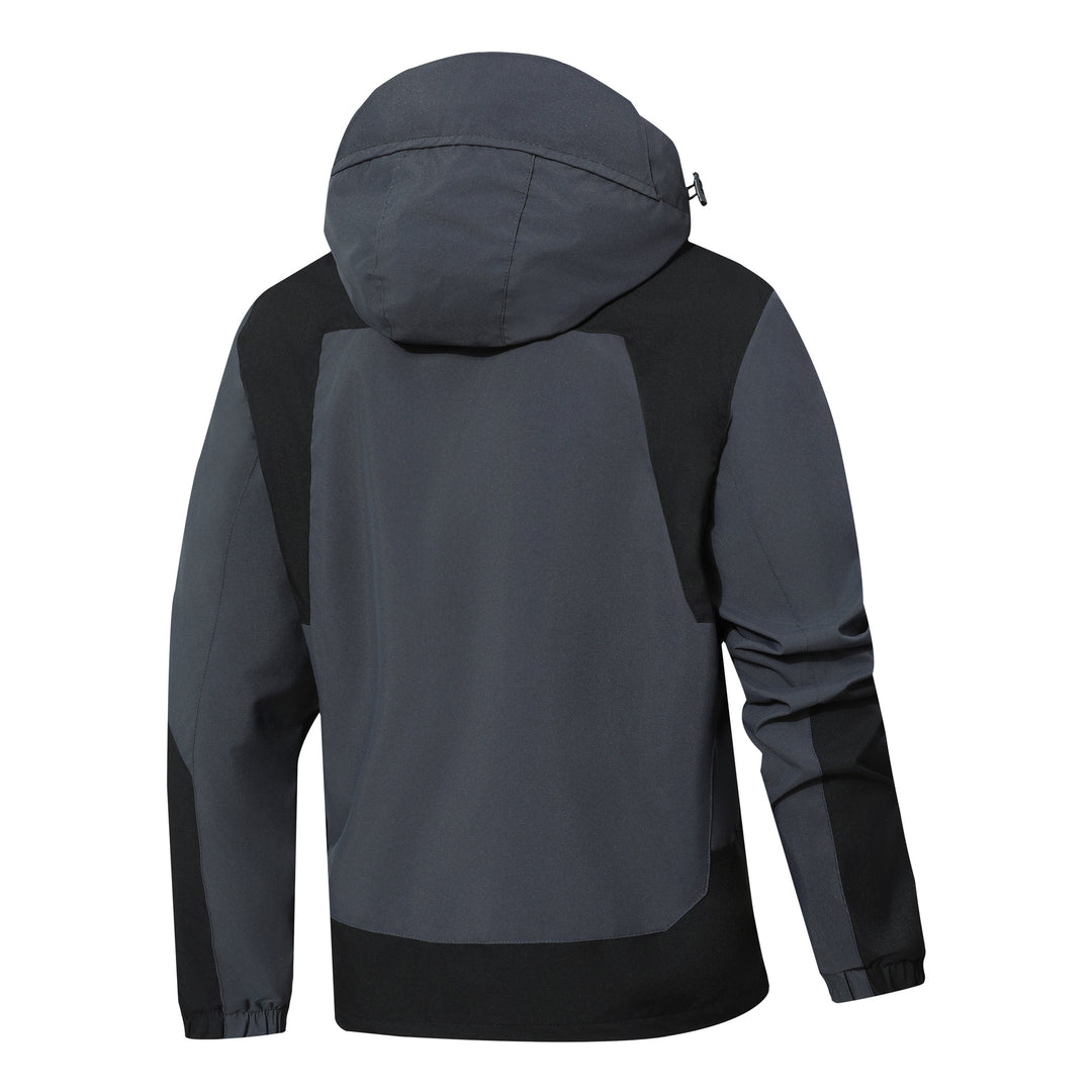 Herren Wasserdichte Softshell-Outdoorjacke mit Kapuze, Ärmel-Reißverschlusstasche und winddichter Membran Echoarchiv