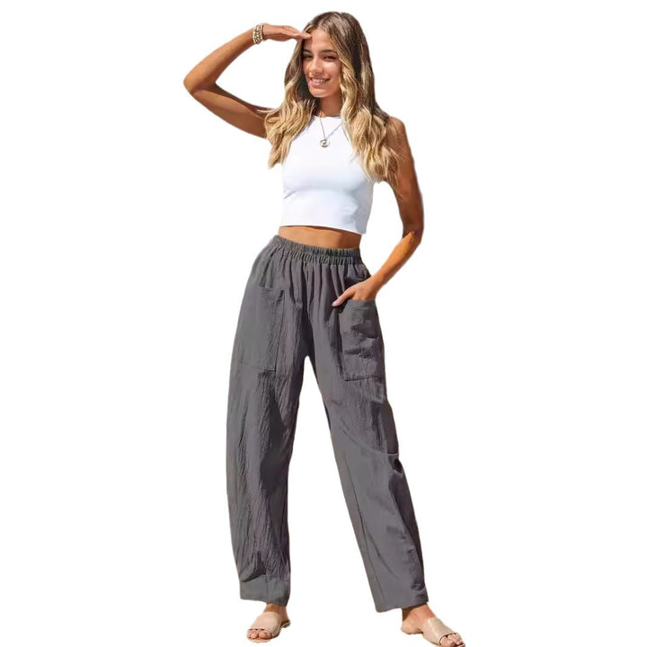 Damen lässige Leinenhose mit praktischen Seitentaschen Echo Archiv