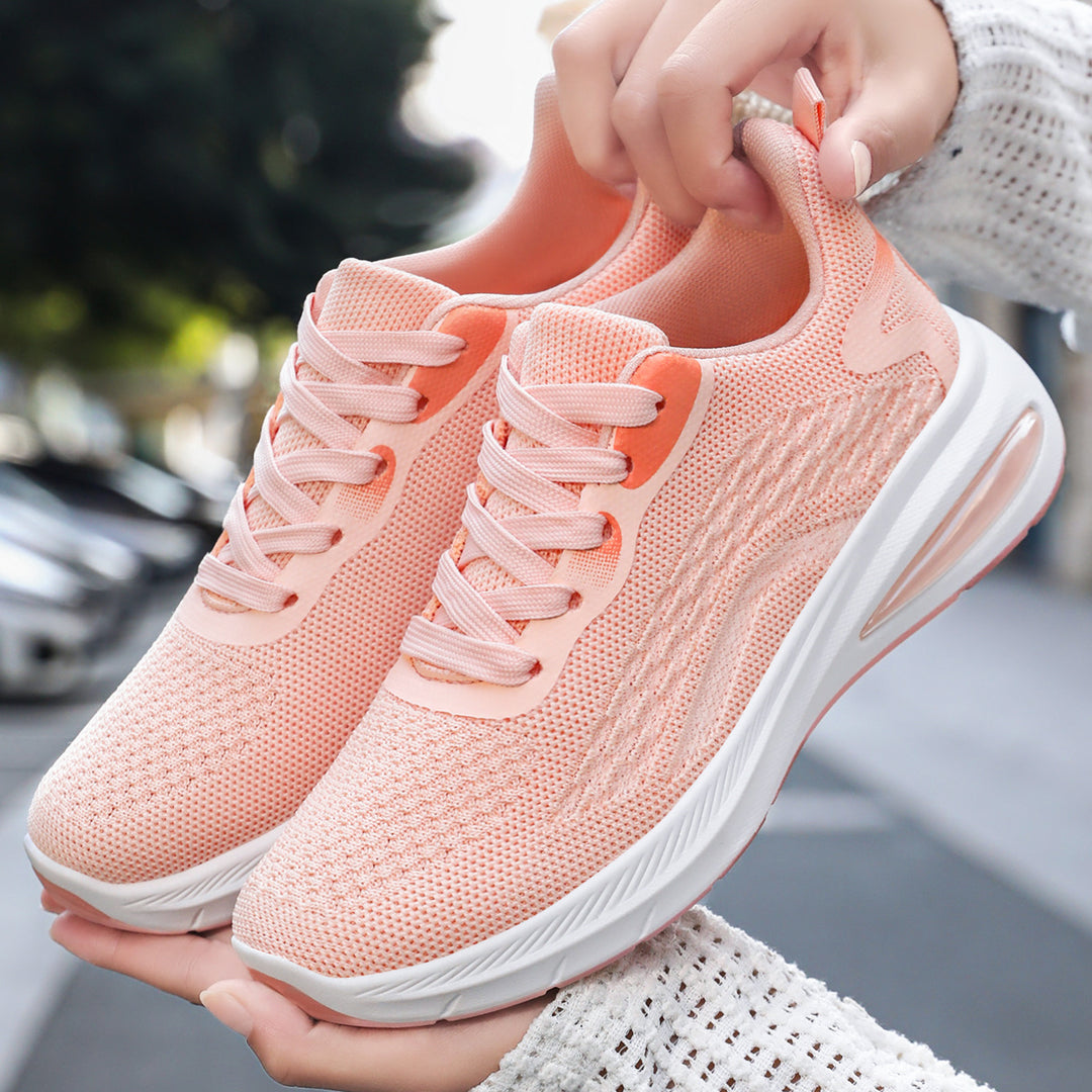 Damen nan leichte Strick-Fitness-Sneaker mit sichtbarem Luftdämpfer und reaktiver EVA-Plateau-Sohle Echo Archiv