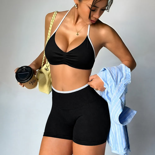Damen Sportliches Crop-Top und Shorts-Set Echo Archiv