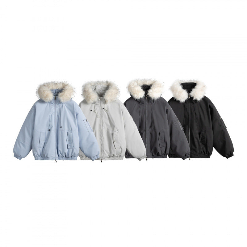 Damen Wattierte Bomberjacke mit Kunstfellkapuze, Boxy‑Schnitt und Utility‑Taschen Echo Archiv