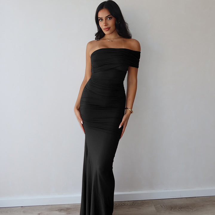 Damen Elegantes Maxikleid mit raffinierter Drapierung Echo Archiv