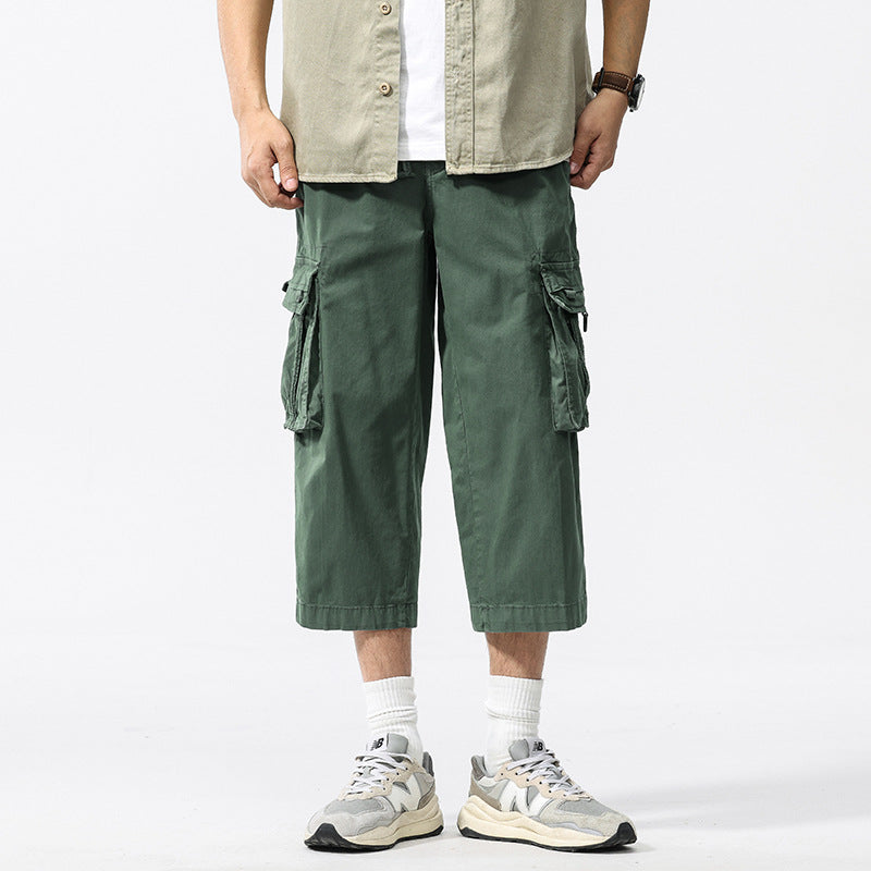 Herren halblange Utility-Cargohose aus Baumwoll-Twill mit weitem Bein und Multifachtaschen Echo Archiv