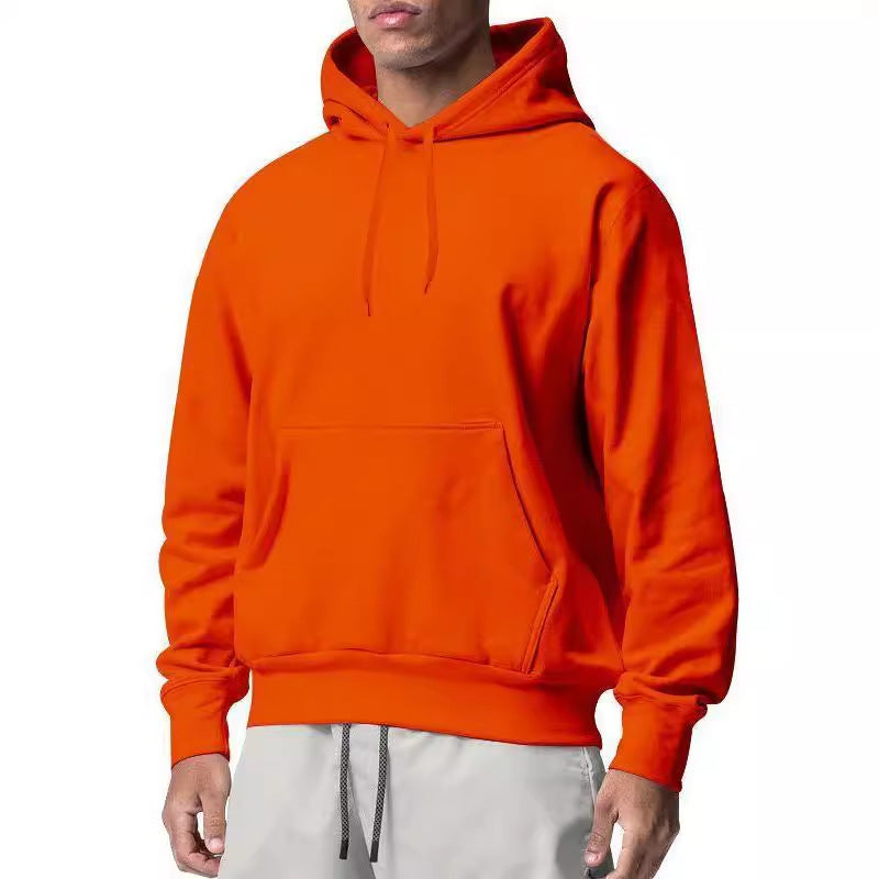 Herren Premium-Kapuzenpullover mit Kängurutasche, innen angerautem Fleece, verstärkter Nackennaht und geripptem Saum – Cavarno
