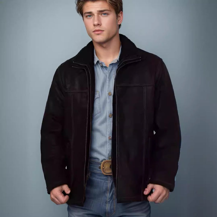 Herren vielseitige und robuste Wildlederjacke mit funktionalen Taschen Echoarchiv