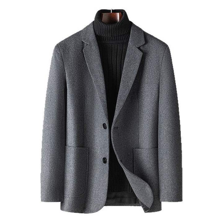 Herren Smart-Casual Kurzsakko aus Wollmix mit aufgesetzten Taschen und leichtem Thermofutter – Tianoro
