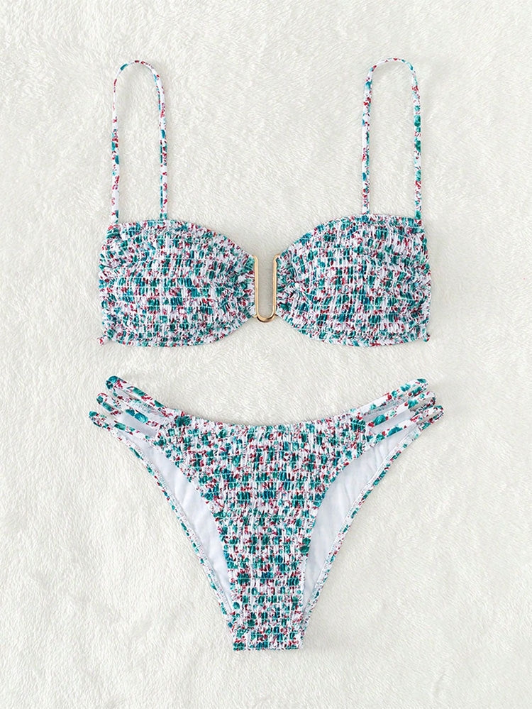 Damen Push-Up Bikini mit raffiniertem Rüschendesign Echo Archiv
