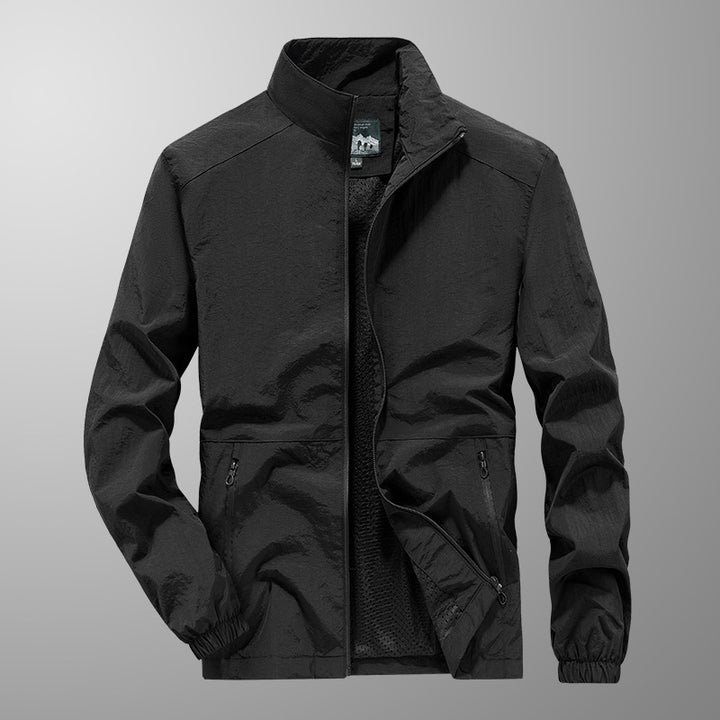 Herren leichte Übergangsjacke mit hoch schützendem Kragen und atmungsaktivem Innenfutter Echoarchiv