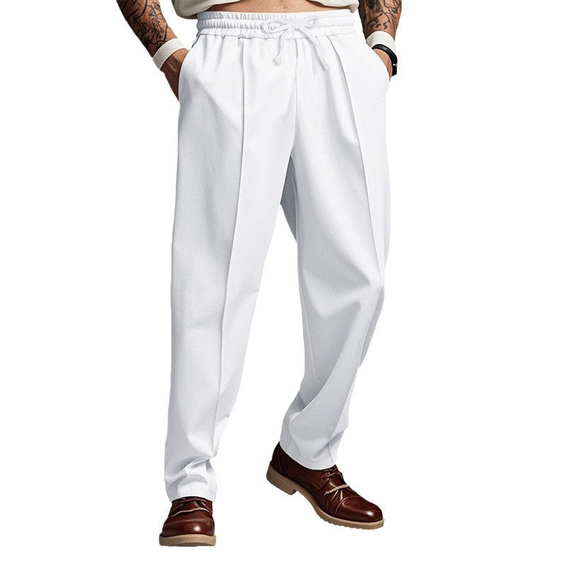 Herren Chino-Hose mit verstellbarem Bund und eleganter Faltenoptik Echoarchiv