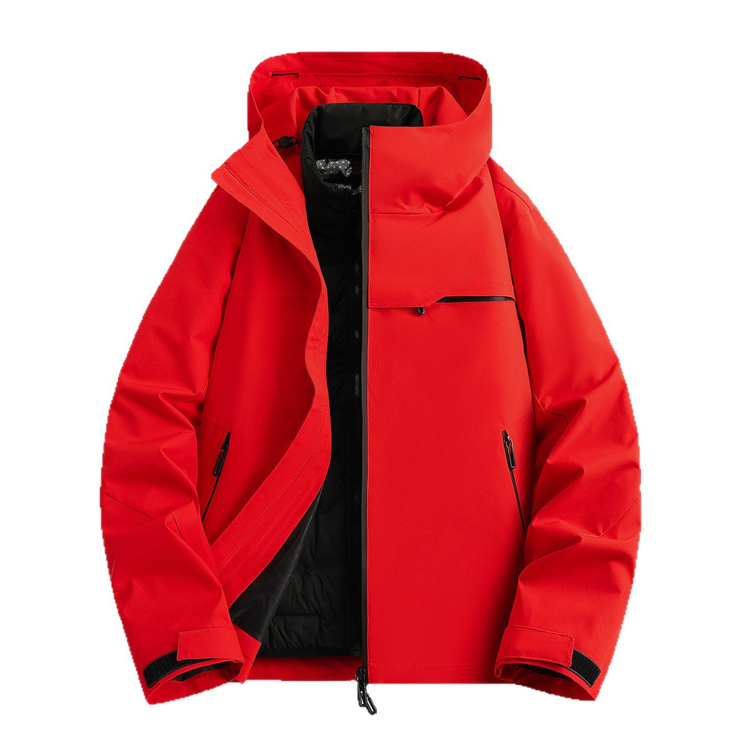 Herren hochwertige wasserfeste Outdoor-Jacke mit verstellbarer Kapuze und isolierendem Innenfutter Echoarchiv