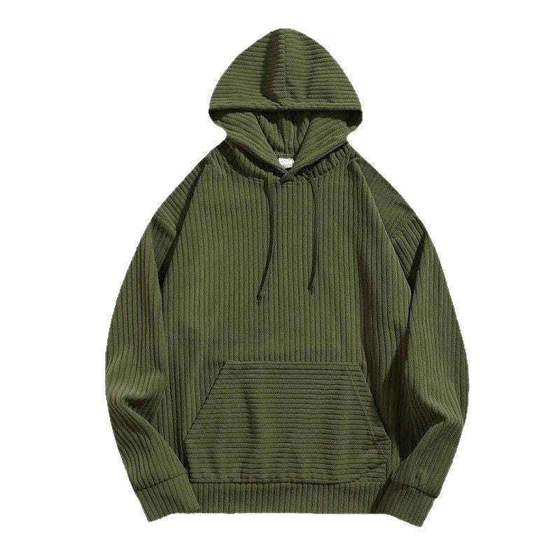 Herren lässiger Hoodie mit strukturiertem Rippenmuster und praktischen Taschen Echoarchiv