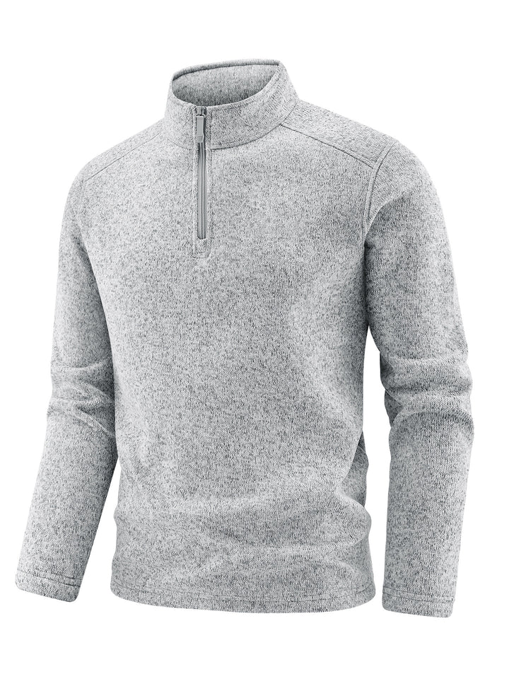 Herren Thermischer Strick-Fleecepullover mit halbem Reißverschluss und Stehkragen Echo Archiv