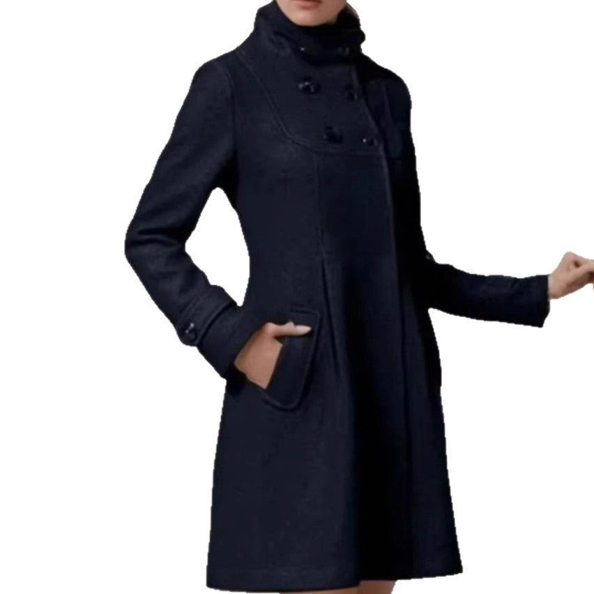 Damen Modische Übergangsjacke mit Kapuze und Knopfdetails – Célinea