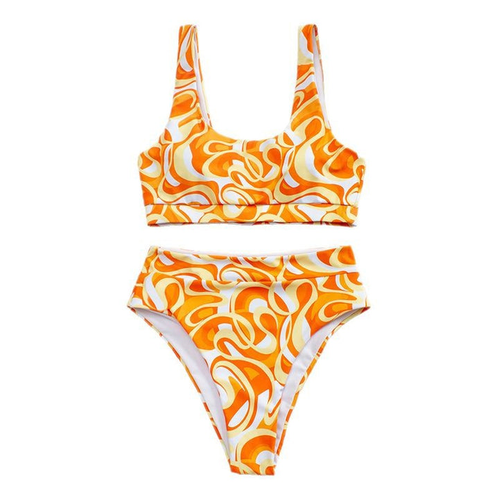 Damen Hochgeschnittener Sport-Bikini mit atemberaubendem Farbverlauf Echo Archiv