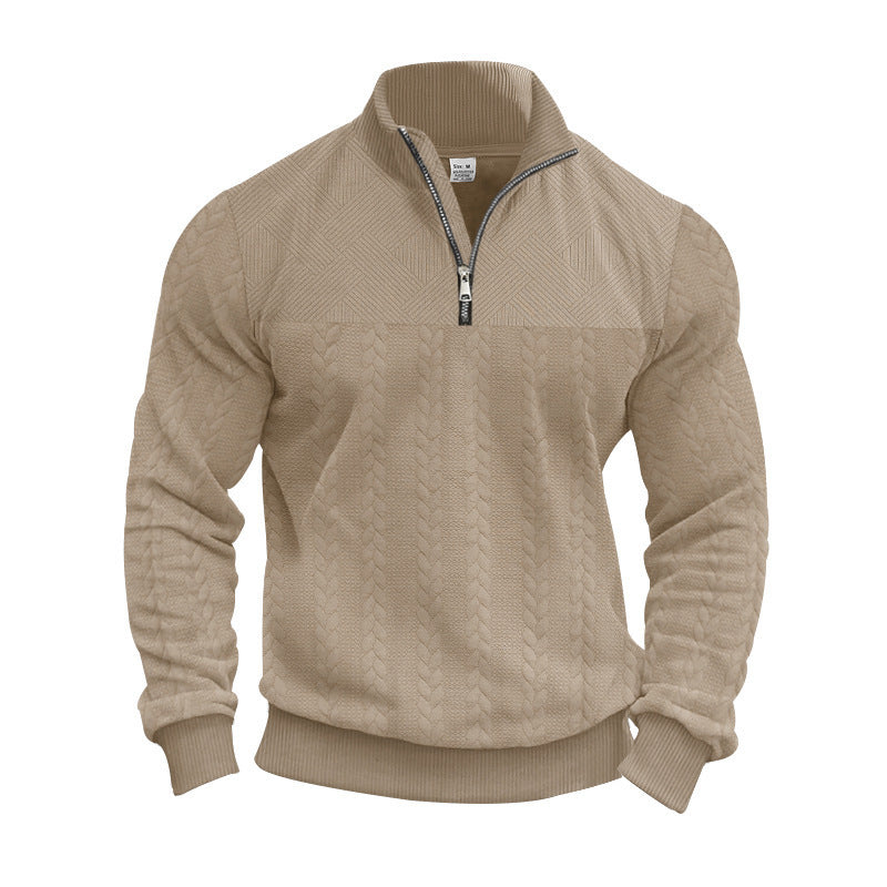 Herren Strickpullover mit Stehkragen und Reißverschluss Echoarchiv