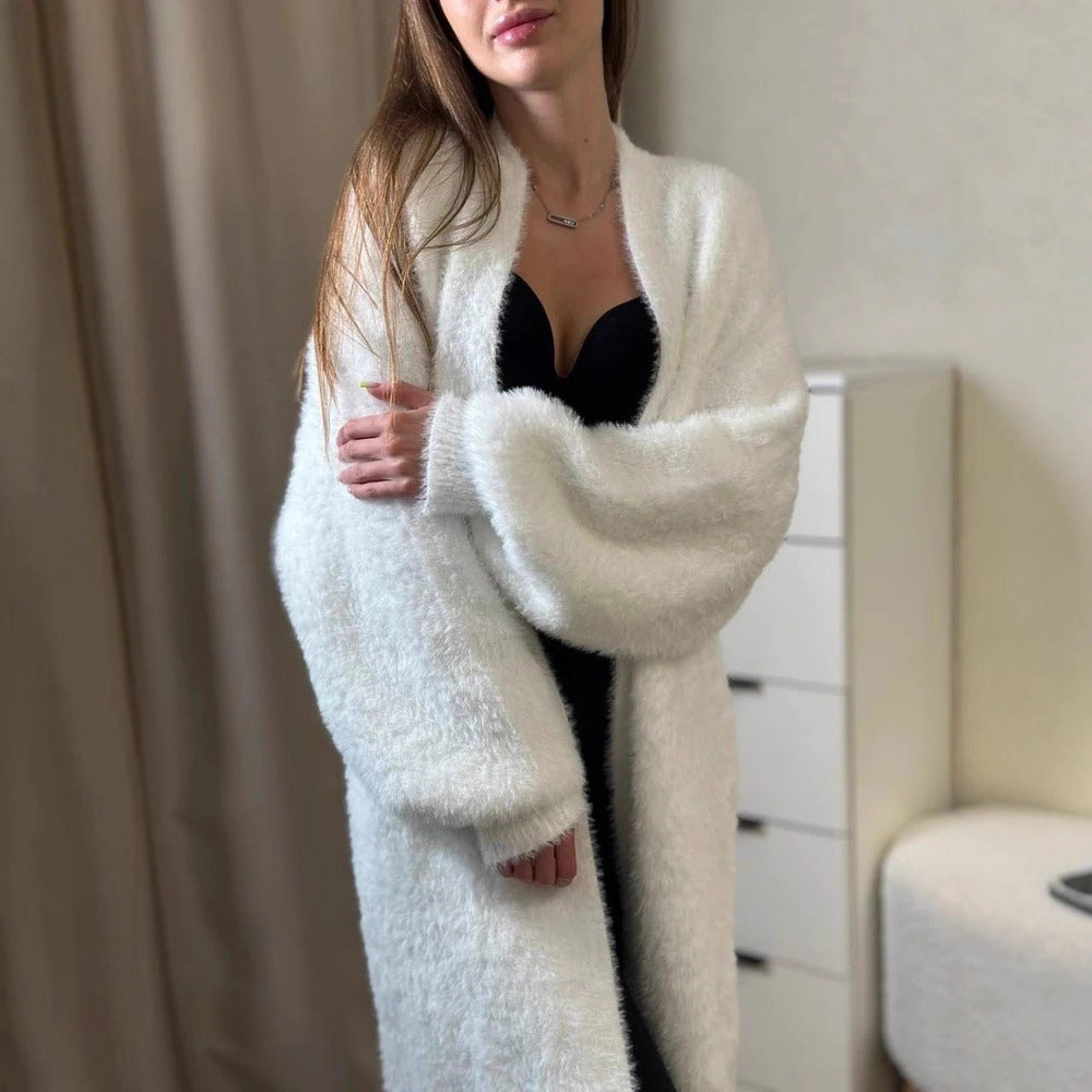 Damen Flauschiger Strickmantel Echo Archiv