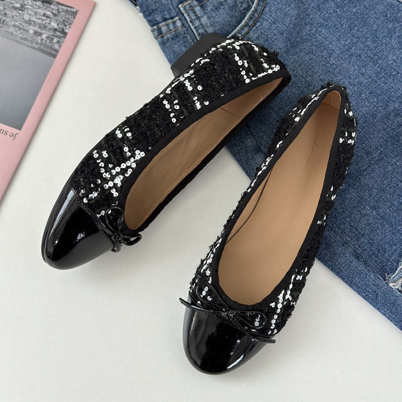 Damen Ballerinas mit zeitlosem Design und eleganter Schleifenapplikation Echoarchiv