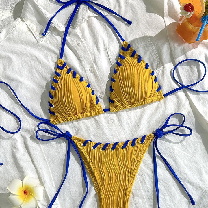 Damen Triangel-Bikini mit Wellenmuster Echo Archiv