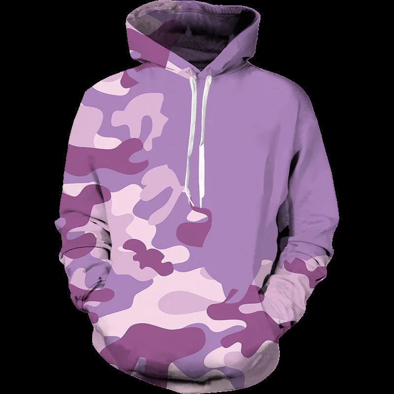 Damen Lässiger Kapuzenpullover mit Camouflage-Design Echoarchiv