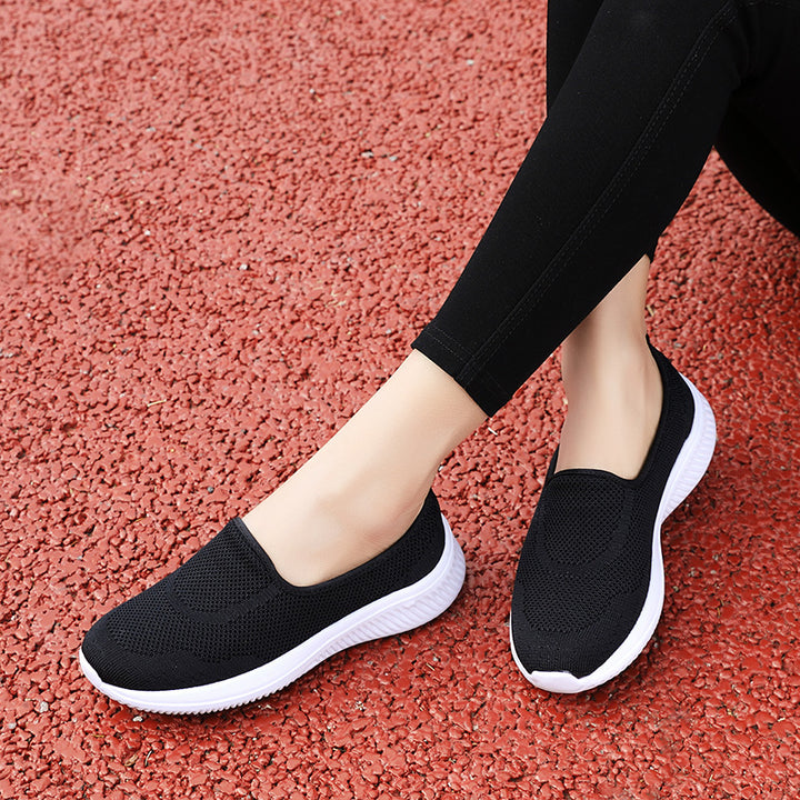 Damen nan leichte Slipper-Walkingschuhe mit atmungsaktivem gestricktem Obermaterial Echo Archiv