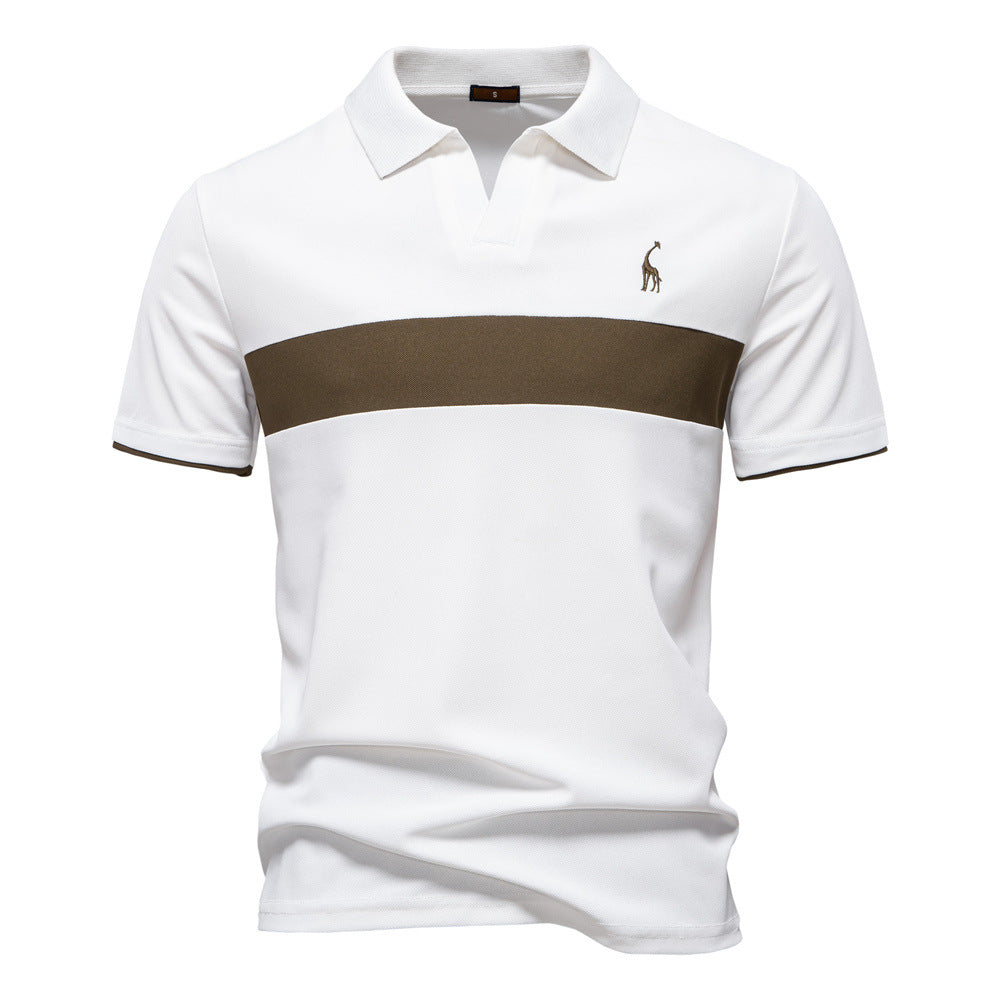 Herren Poloshirt mit modernem Blockdesign und hochwertiger Baumwollmischung Echoarchiv