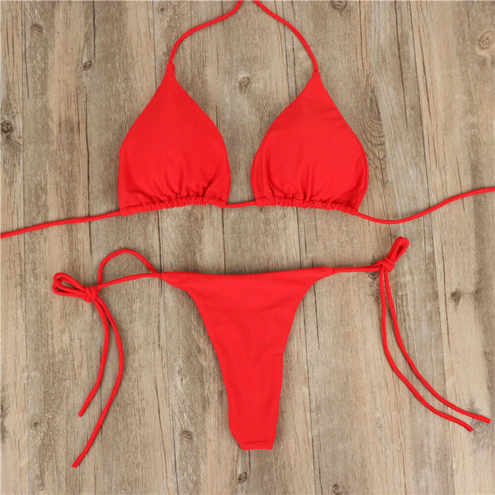 Damen Triangel-Bikini mit feinem Stoff und regulierbaren Schnürdetails Echo Archiv
