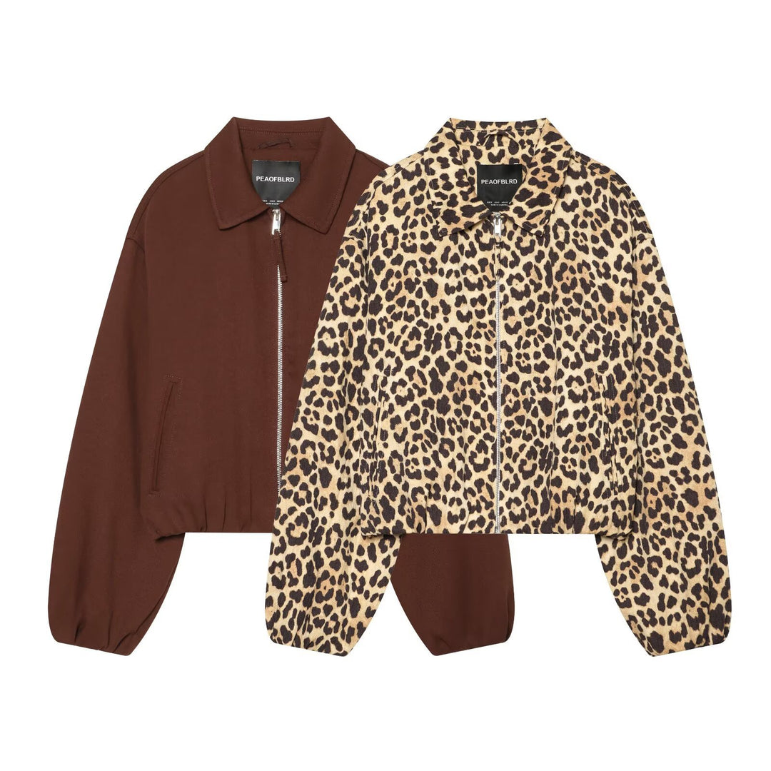 Damen Kurze Boxy-Blousonjacke aus Baumwollmix mit Front-Reißverschluss Echo Archiv