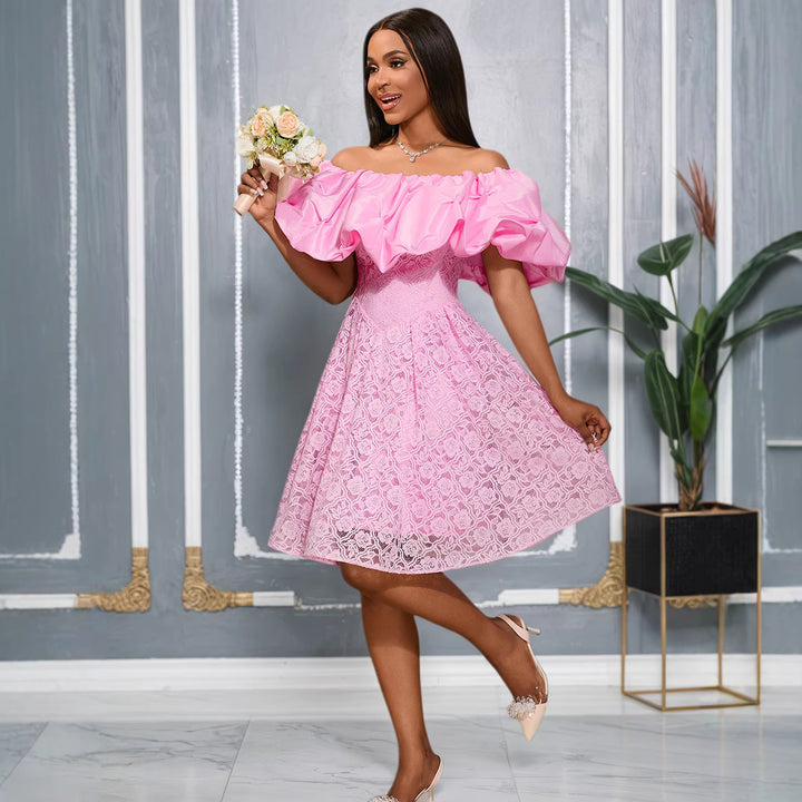 Damen Cocktailkleid mit voluminösem Rüschensaum Echo Archiv