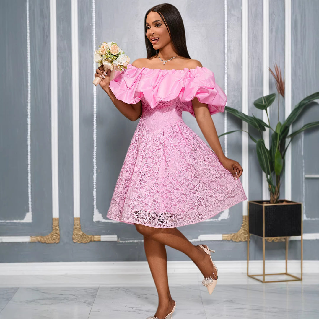 Damen Freizeitkleid mit schulterfreiem Volant Echo Archiv