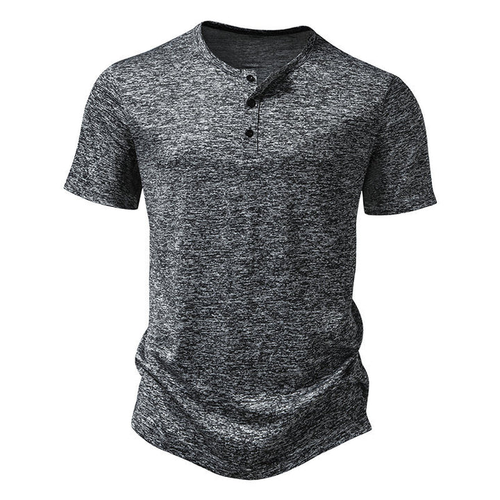 Herren Kurzarm-Henley-T-Shirt mit hochwertiger Baumwolle Echoarchiv