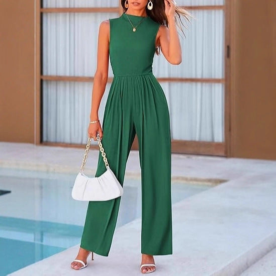 Damen eleganter Jumpsuit mit weitem Bein und taillierter Silhouette Echo Archiv