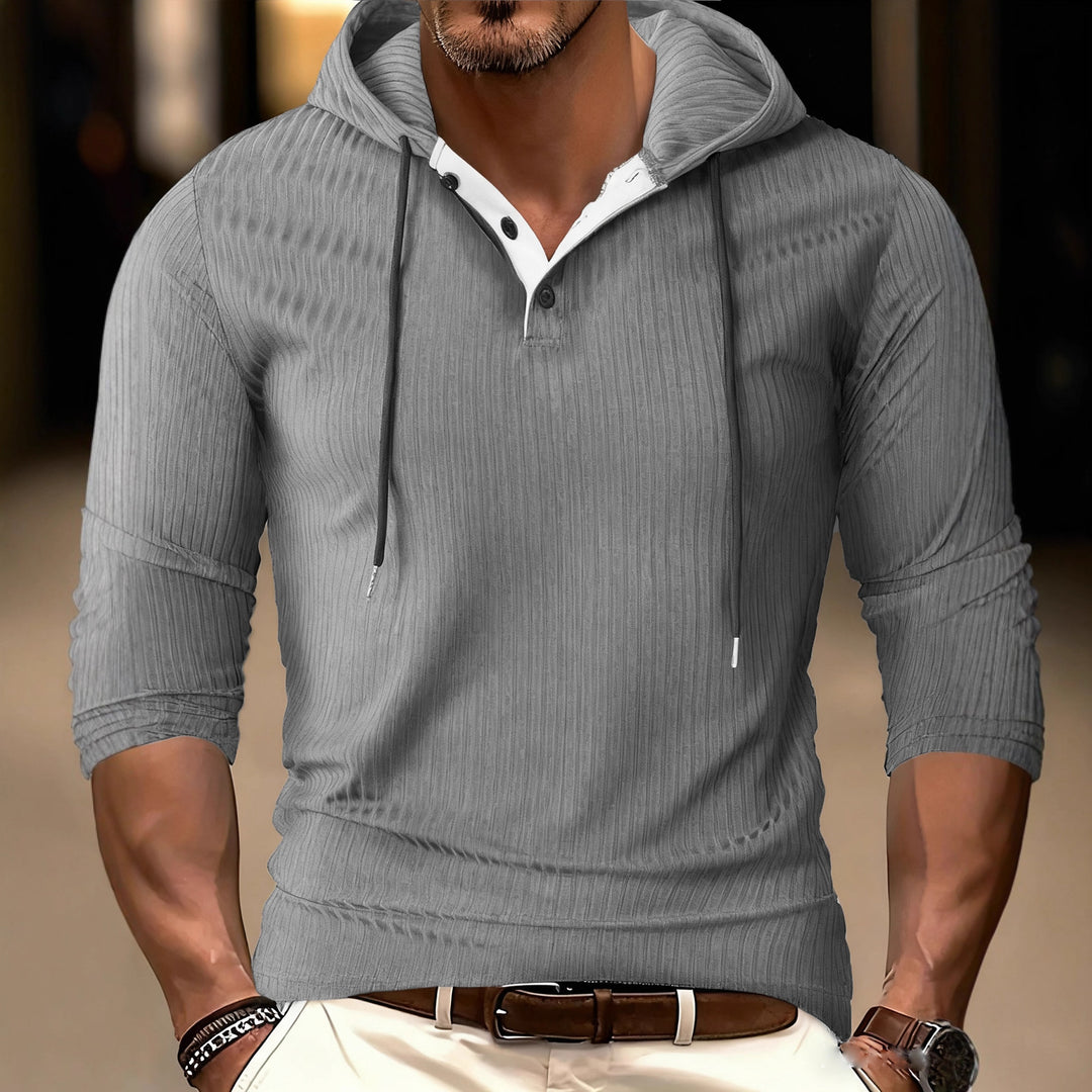 Herren Sportlicher Langarm-Hoodie mit strukturierter Oberfläche Echoarchiv